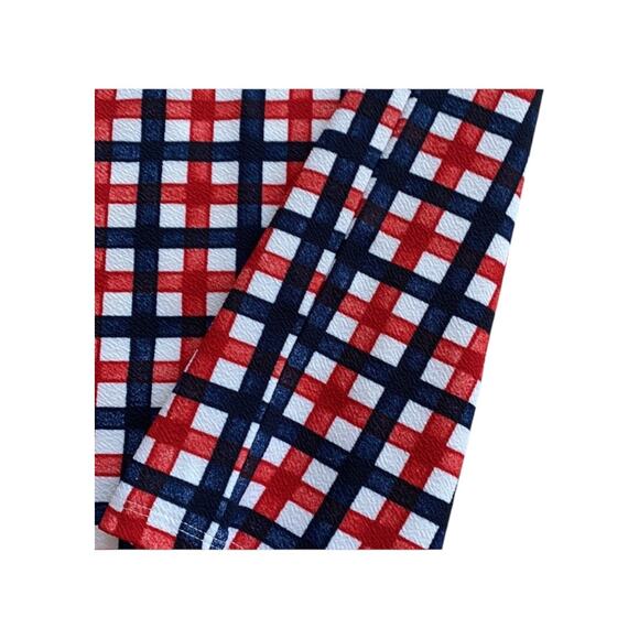 LuLaRoe womens small White NAVY Blue RED PLAID Check CASSIE Pencil Skirt - Picture 5 of 6